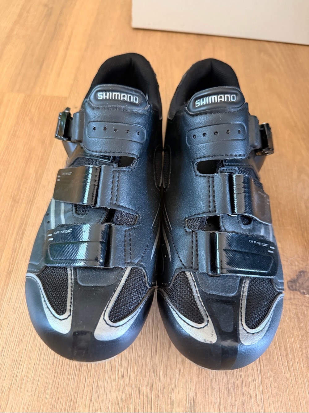 Shimano Black and Silver Women's Cycling Shoes with Triple Straps